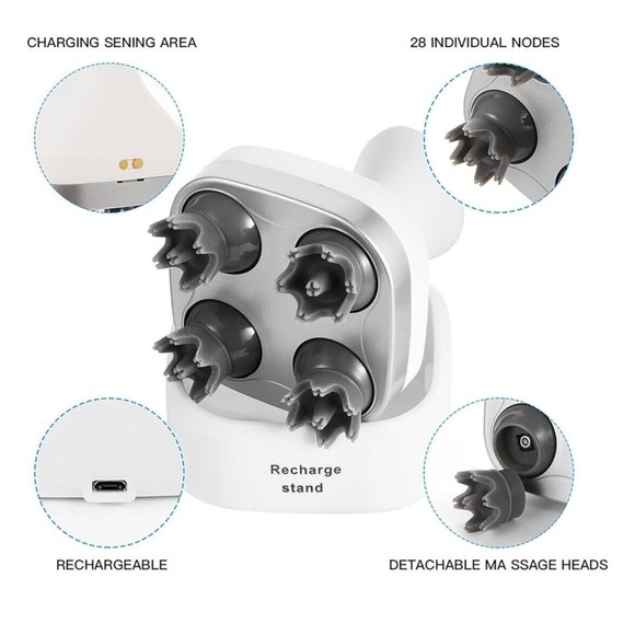 Electric Scalp Massager Portable Head Massager Handheld with Kneading 112 Massag - Picture 9 of 9